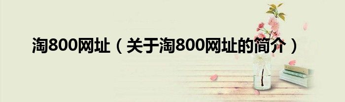 淘800網(wǎng)址（關(guān)于淘800網(wǎng)址的簡介）