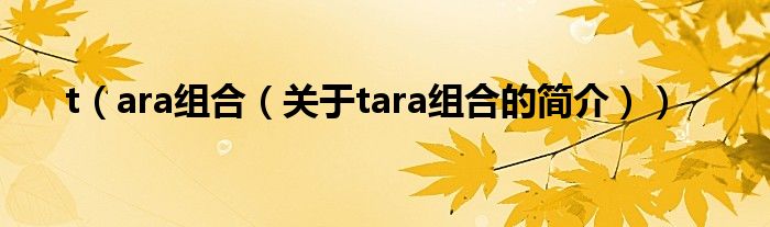 t（ara組合（關(guān)于tara組合的簡介））