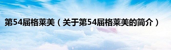 第54屆格萊美（關于第54屆格萊美的簡介）