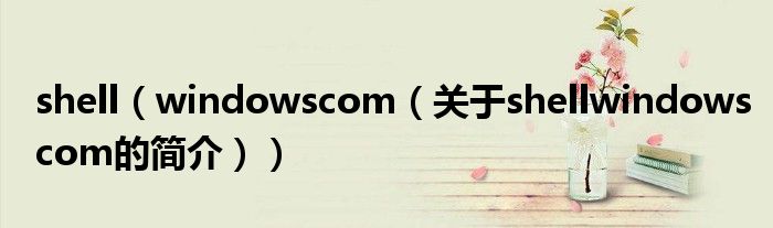 shell（windowscom（關(guān)于shellwindowscom的簡(jiǎn)介））