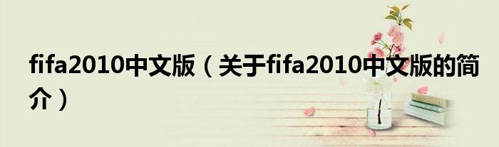 fifa2010中文版（關(guān)于fifa2010中文版的簡介）