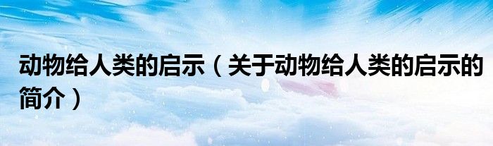 動(dòng)物給人類的啟示（關(guān)于動(dòng)物給人類的啟示的簡介）