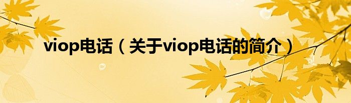 viop電話（關(guān)于viop電話的簡介）