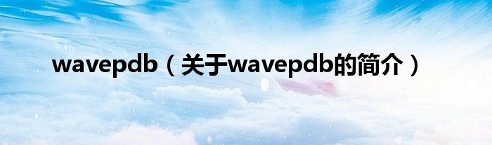 wavepdb（關(guān)于wavepdb的簡(jiǎn)介）