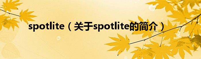 spotlite（關(guān)于spotlite的簡介）