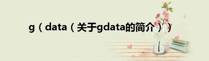 g（data（關(guān)于gdata的簡(jiǎn)介））