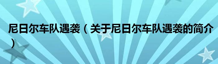 尼日爾車隊(duì)遇襲（關(guān)于尼日爾車隊(duì)遇襲的簡(jiǎn)介）