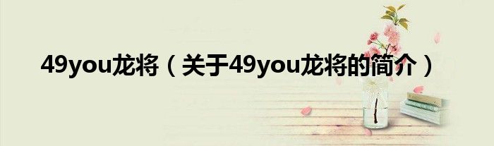 49you龍將（關(guān)于49you龍將的簡介）