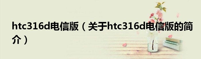 htc316d電信版（關于htc316d電信版的簡介）