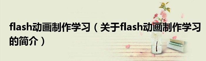 flash動(dòng)畫制作學(xué)習(xí)（關(guān)于flash動(dòng)畫制作學(xué)習(xí)的簡介）