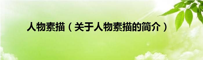 人物素描（關(guān)于人物素描的簡(jiǎn)介）