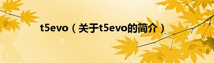 t5evo（關于t5evo的簡介）