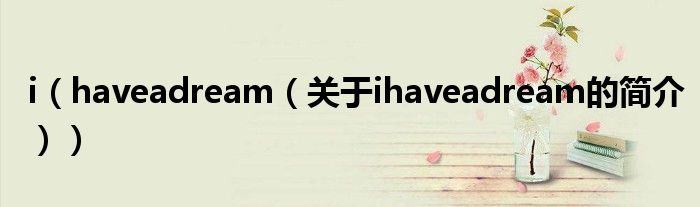 i（haveadream（關(guān)于ihaveadream的簡介））