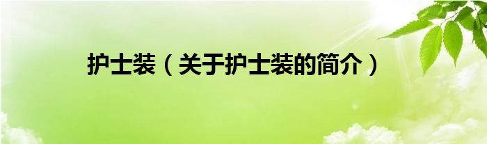 護(hù)士裝（關(guān)于護(hù)士裝的簡介）