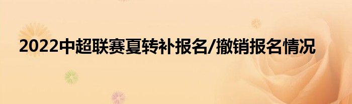 2022中超聯(lián)賽夏轉(zhuǎn)補報名/撤銷報名情況