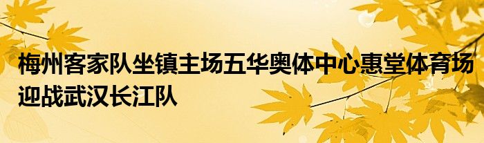 梅州客家隊坐鎮(zhèn)主場五華奧體中心惠堂體育場迎戰(zhàn)武漢長江隊