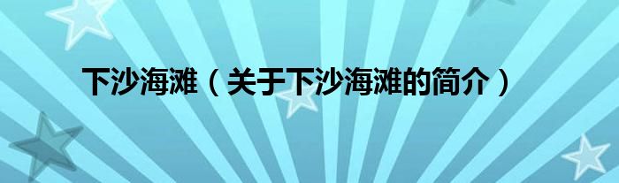 下沙海灘（關(guān)于下沙海灘的簡(jiǎn)介）