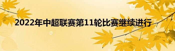 2022年中超聯賽第11輪比賽繼續(xù)進行