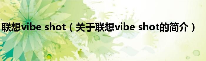 聯(lián)想vibe shot（關(guān)于聯(lián)想vibe shot的簡(jiǎn)介）