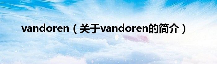 vandoren（關(guān)于vandoren的簡(jiǎn)介）