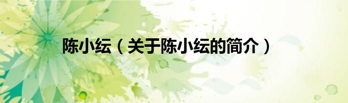 陳小紜（關(guān)于陳小紜的簡(jiǎn)介）