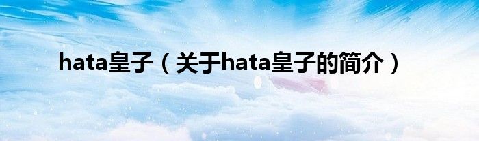 hata皇子（關(guān)于hata皇子的簡(jiǎn)介）