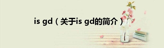 is gd（關(guān)于is gd的簡介）