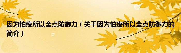 因?yàn)榕绿鬯匀c(diǎn)防御力（關(guān)于因?yàn)榕绿鬯匀c(diǎn)防御力的簡(jiǎn)介）