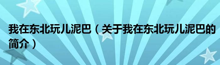 我在東北玩兒泥巴（關(guān)于我在東北玩兒泥巴的簡(jiǎn)介）