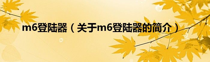 m6登陸器（關(guān)于m6登陸器的簡(jiǎn)介）