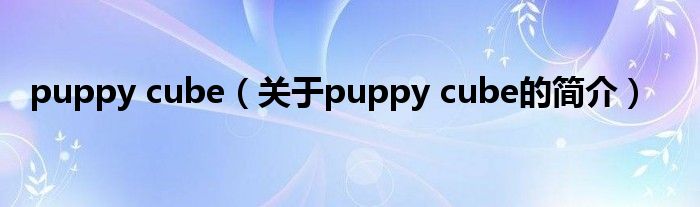 puppy cube（關(guān)于puppy cube的簡介）