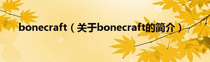 bonecraft（關(guān)于bonecraft的簡(jiǎn)介）