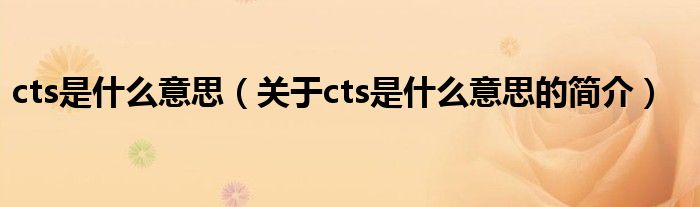 cts是什么意思（關(guān)于cts是什么意思的簡(jiǎn)介）