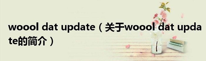 woool dat update（關(guān)于woool dat update的簡(jiǎn)介）