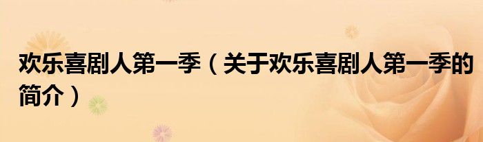 歡樂喜劇人第一季（關(guān)于歡樂喜劇人第一季的簡介）