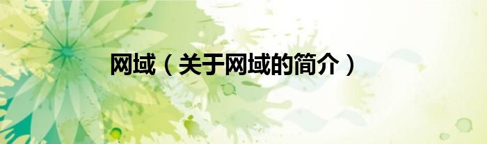 網(wǎng)域（關(guān)于網(wǎng)域的簡(jiǎn)介）