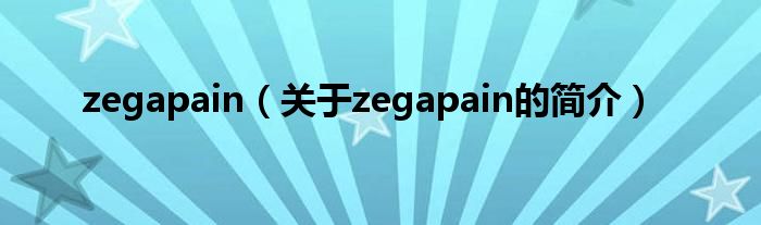 zegapain（關(guān)于zegapain的簡(jiǎn)介）