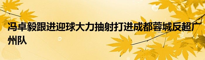 馮卓毅跟進(jìn)迎球大力抽射打進(jìn)成都蓉城反超廣州隊