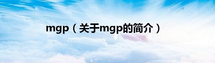 mgp（關(guān)于mgp的簡介）