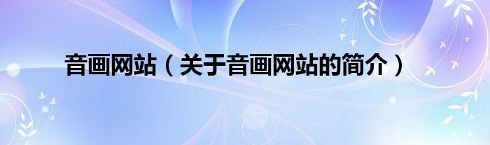 音畫網(wǎng)站（關(guān)于音畫網(wǎng)站的簡介）