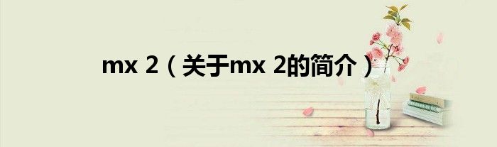 mx 2（關于mx 2的簡介）