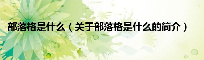 部落格是什么（關(guān)于部落格是什么的簡(jiǎn)介）