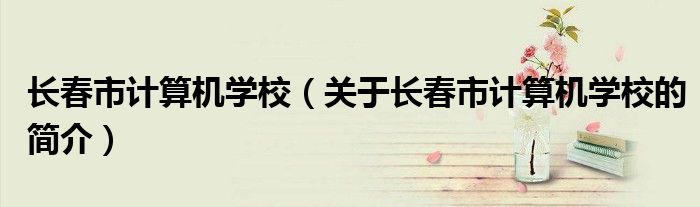 長春市計算機學校（關(guān)于長春市計算機學校的簡介）