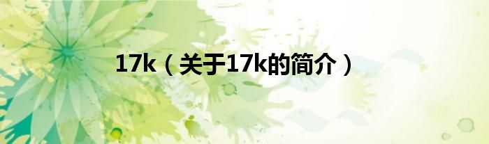 17k（關于17k的簡介）