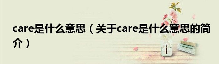 care是什么意思（關(guān)于care是什么意思的簡介）