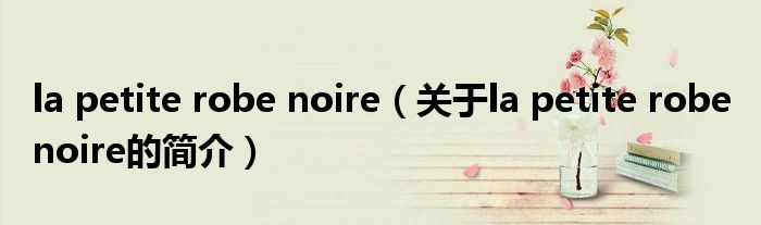 la petite robe noire（關(guān)于la petite robe noire的簡(jiǎn)介）