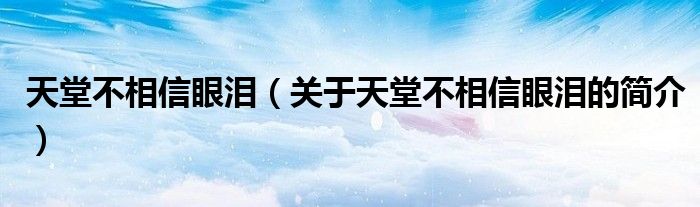 天堂不相信眼淚（關(guān)于天堂不相信眼淚的簡介）