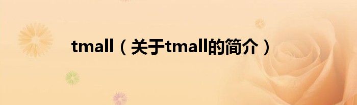 tmall（關(guān)于tmall的簡介）