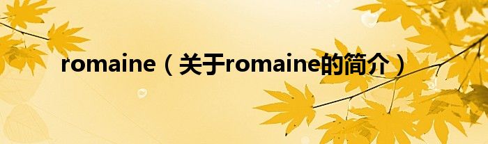 romaine（關(guān)于romaine的簡(jiǎn)介）