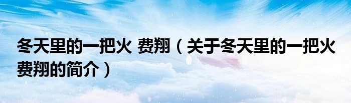 冬天里的一把火 費(fèi)翔（關(guān)于冬天里的一把火 費(fèi)翔的簡介）